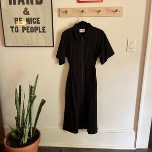 Noble Long Utility Dress | Midi Zip-Front Dress